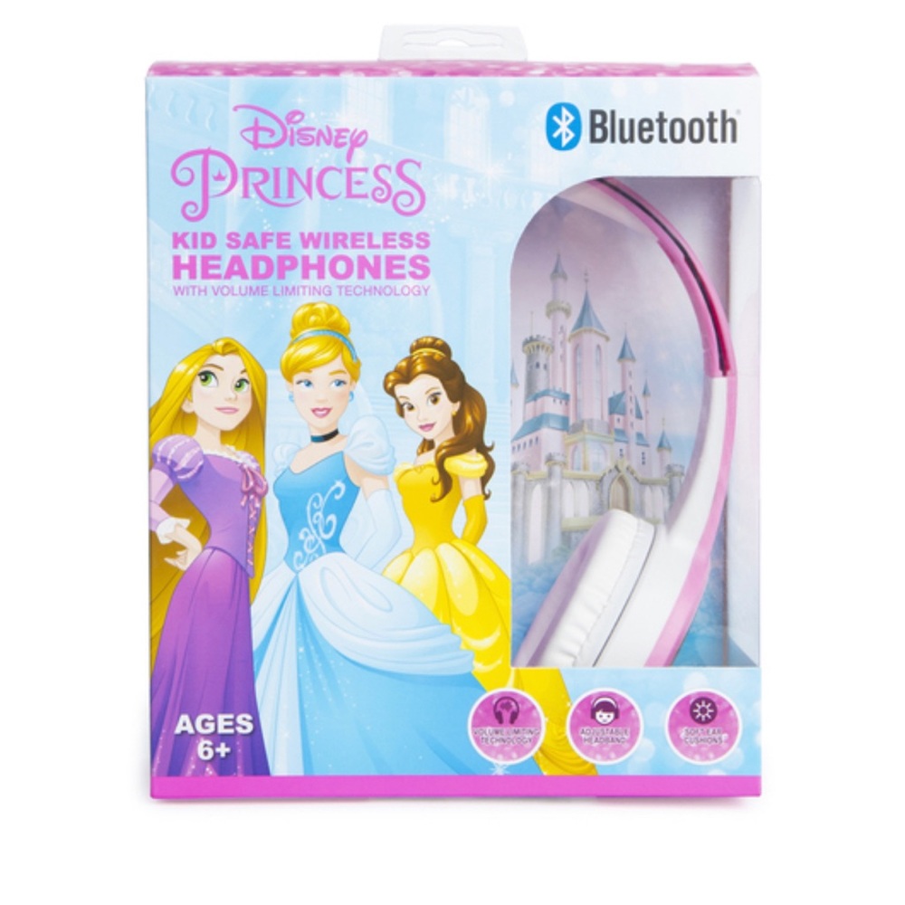 Disney Princess Bluetooth Wireless Headphones For Kids-Kid Safe Technology- New